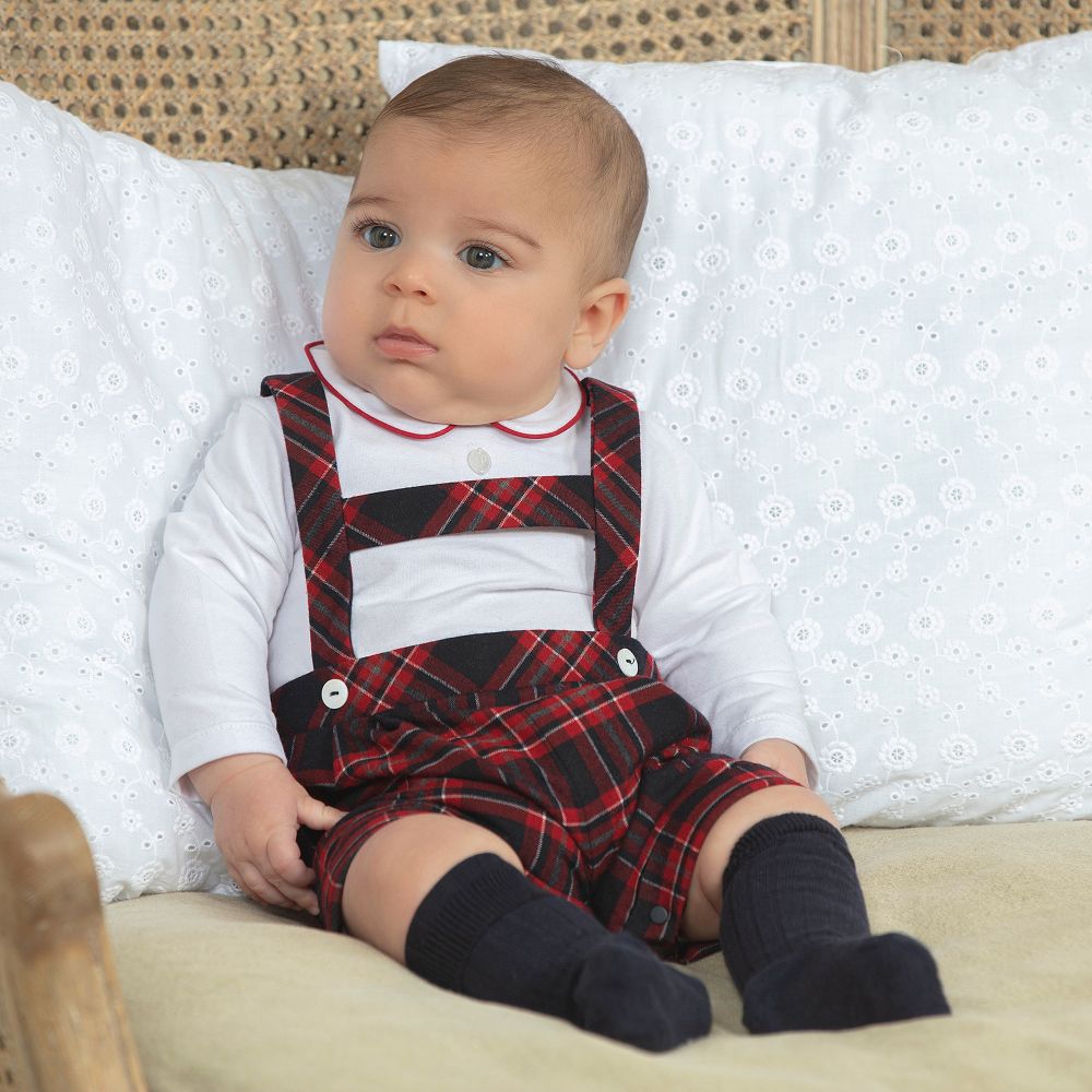 Patachou Baby Boys Red Tartan Shortie