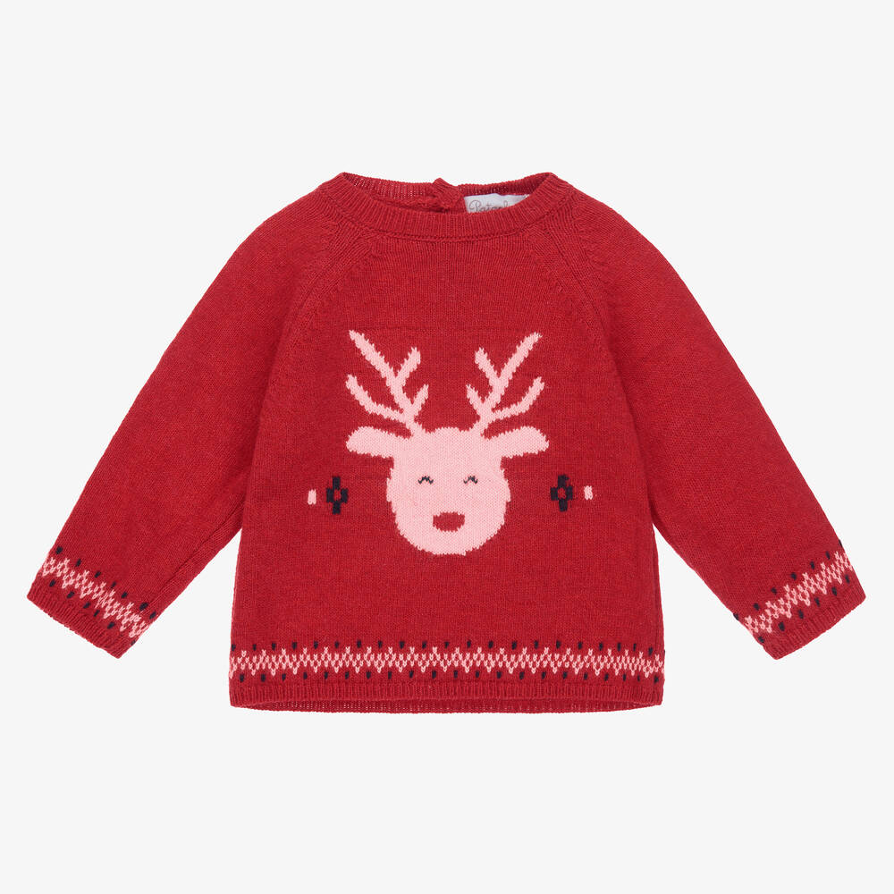Patachou - Baby Boys Red Wool Sweater | Childrensalon