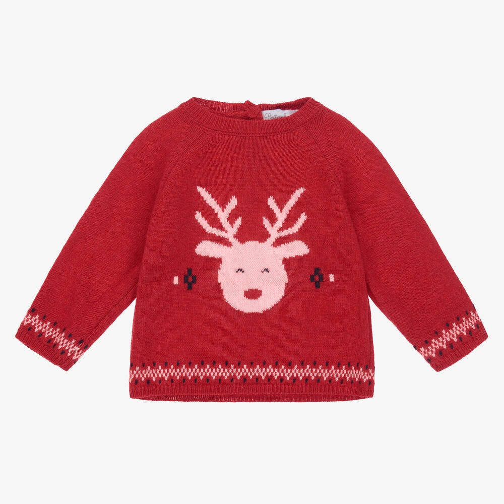 Patachou-Baby Boys Red Wool Sweater | Childrensalon Outlet