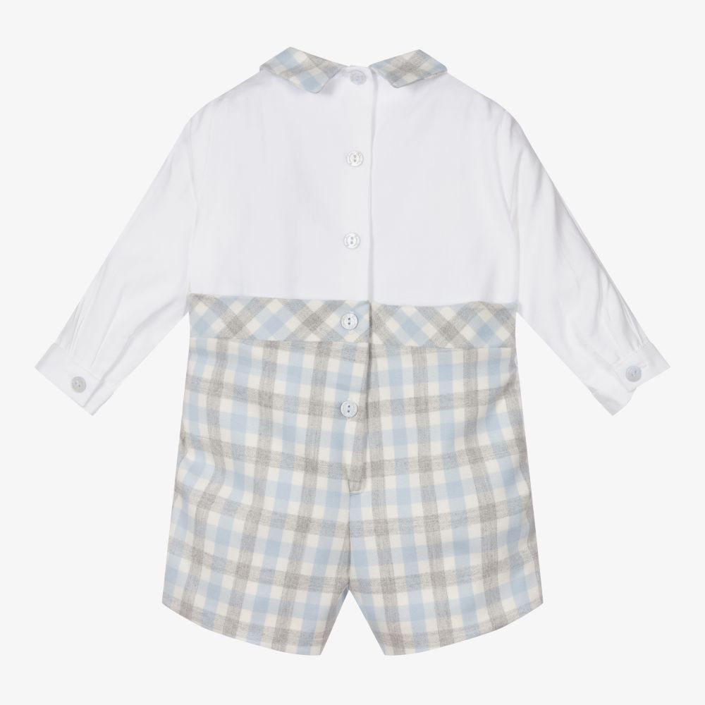 Patachou-Baby Boys White & Blue Shortie | Childrensalon Outlet