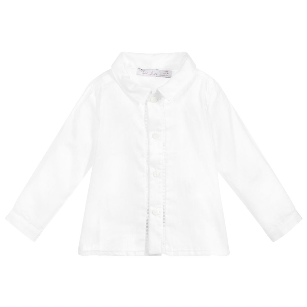 Patachou - قميص قطن لون أبيض للمواليد | Childrensalon