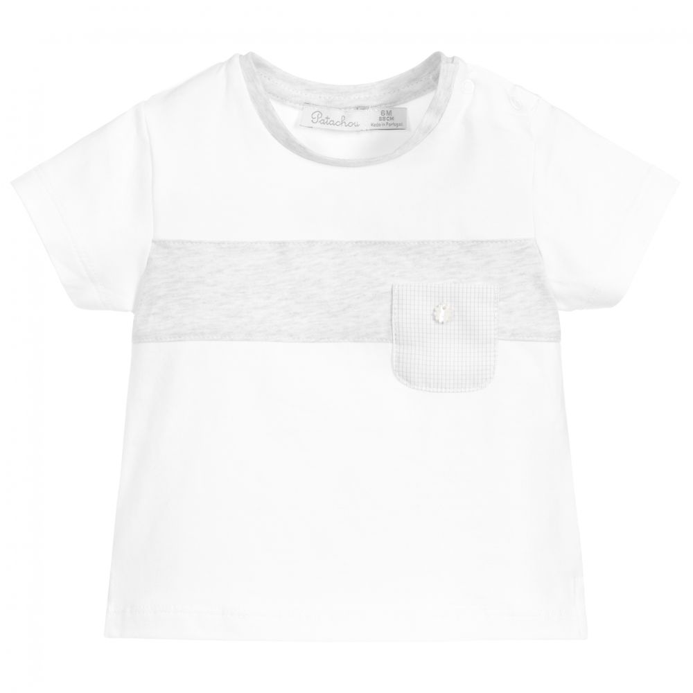 Patachou - Baby Boys White Cotton Shirt | Childrensalon