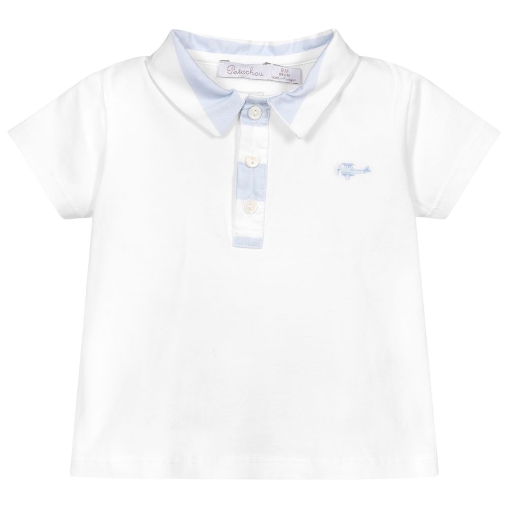 Patachou - Baby Boys White Polo Shirt | Childrensalon