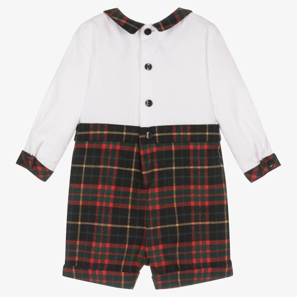 Patachou-Белый песочник в красно-черную клетку | Childrensalon Outlet