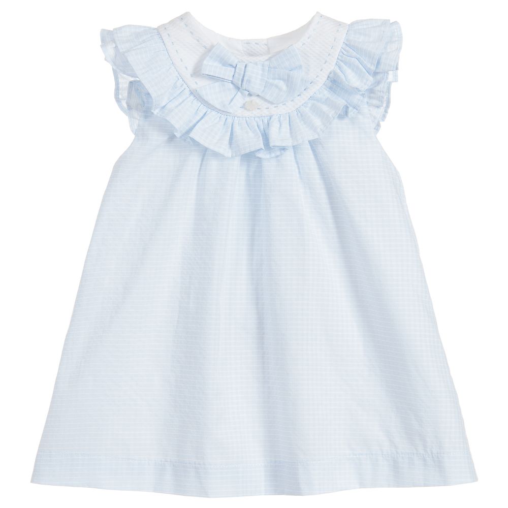 Patachou - Baby Girls Blue Cotton Dress | Childrensalon Outlet
