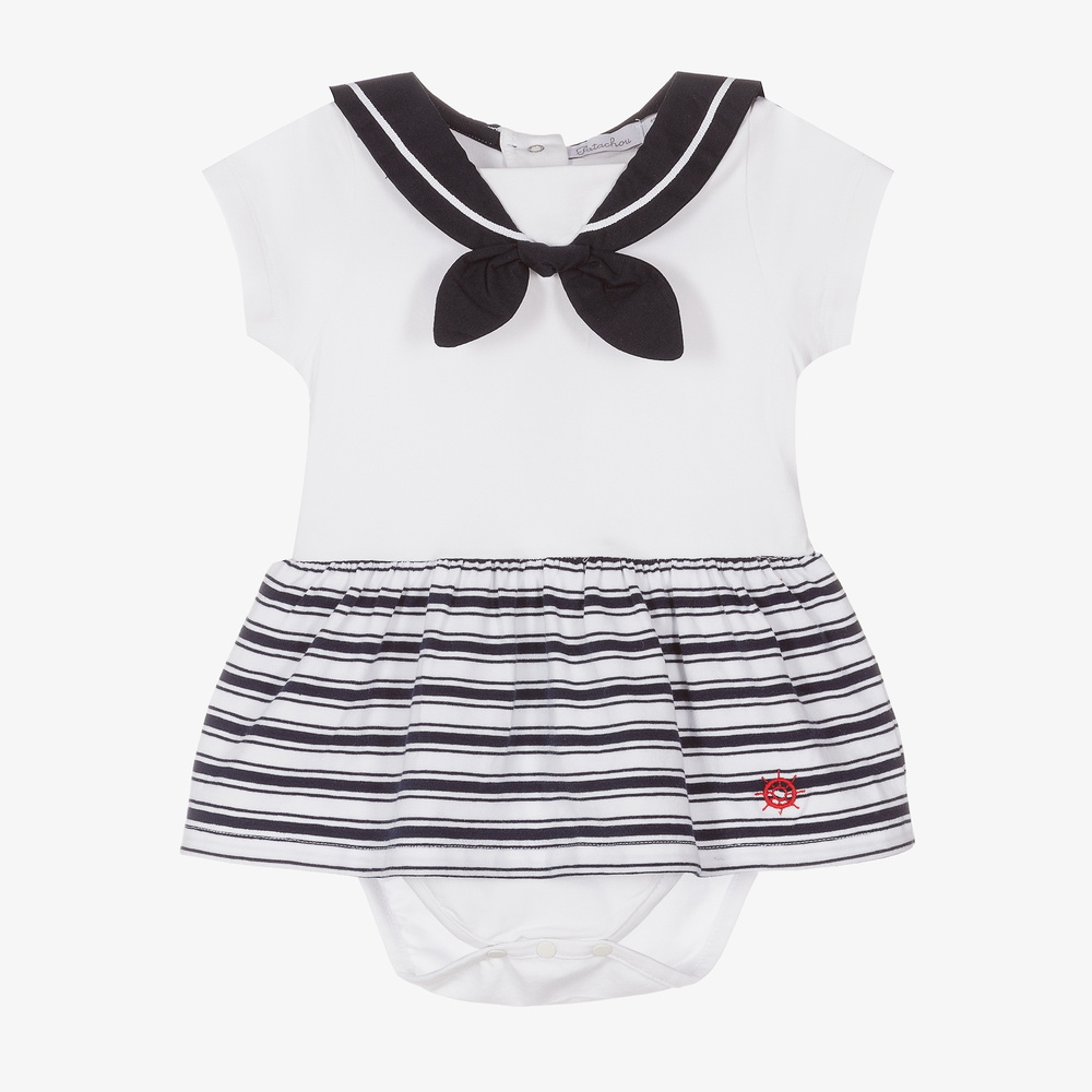 Patachou - Baby Girls Cotton Sailor Dress | Childrensalon
