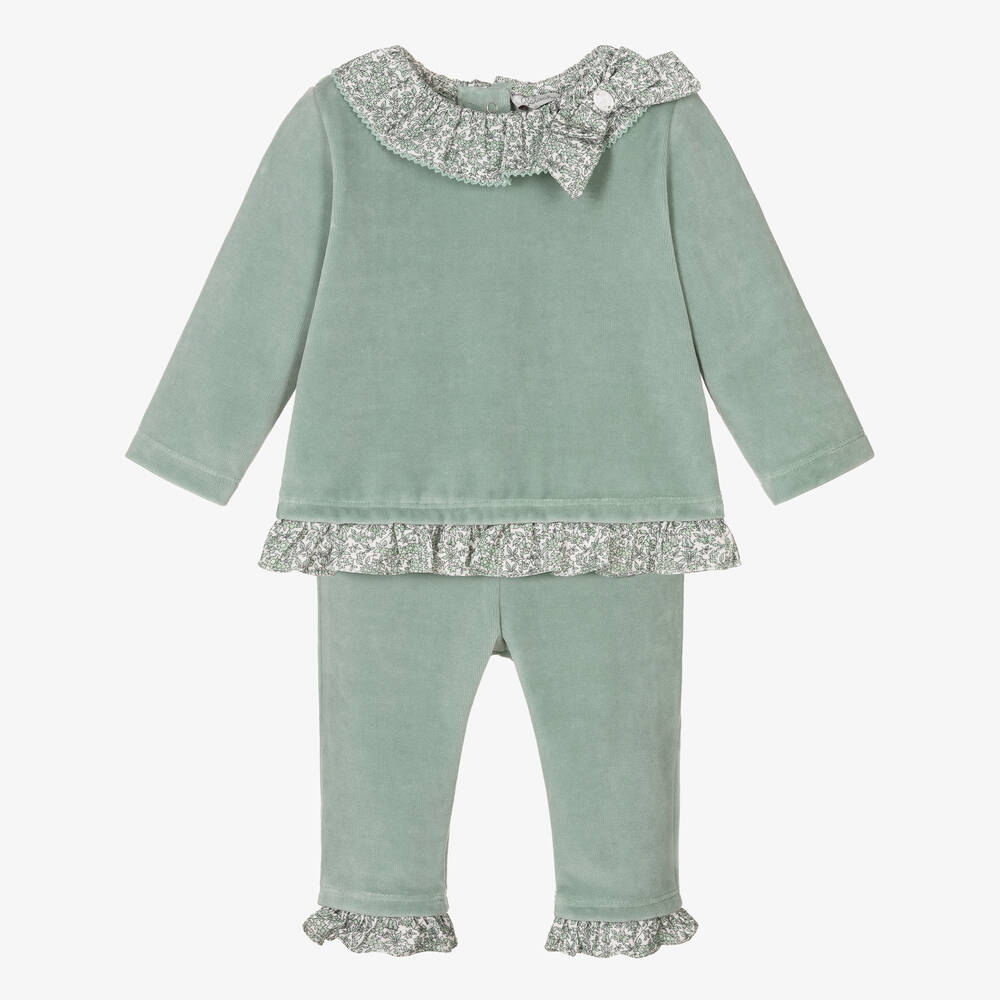 Patachou - Baby Girls Green Liberty Trouser Set | Childrensalon