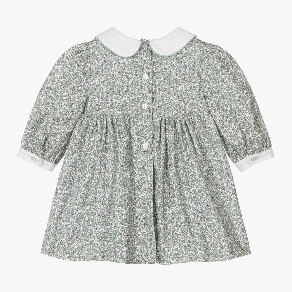 Patachou-Зеленое платье со сборками и принтом Liberty | Childrensalon Outlet