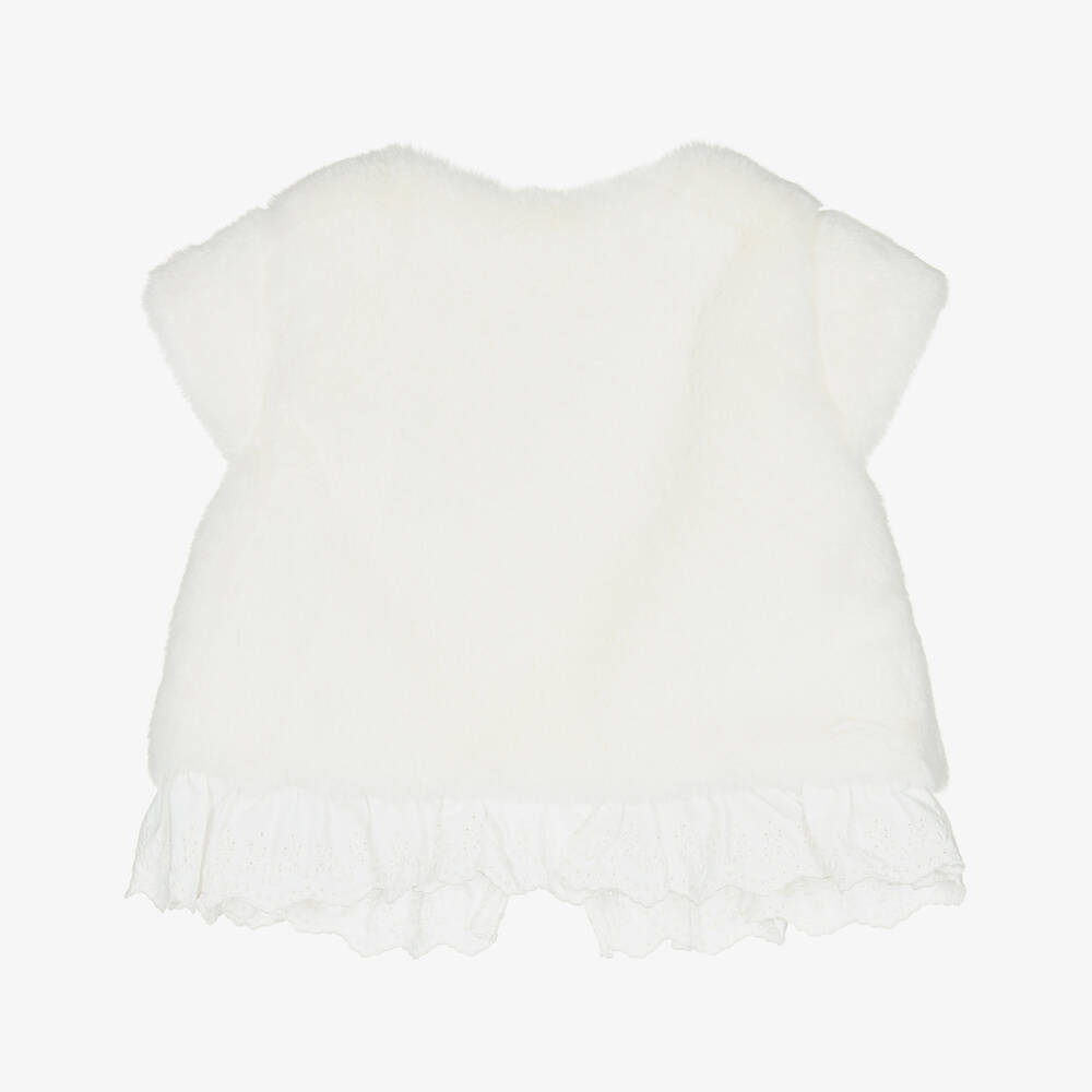 Patachou-Кремовый жилет из искусственного меха | Childrensalon Outlet