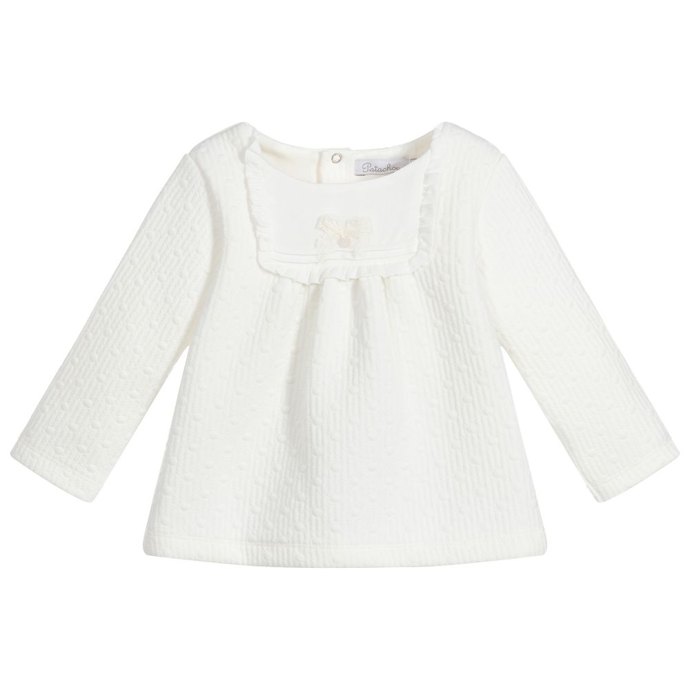 Patachou - Baby Girls Ivory Jersey Top | Childrensalon