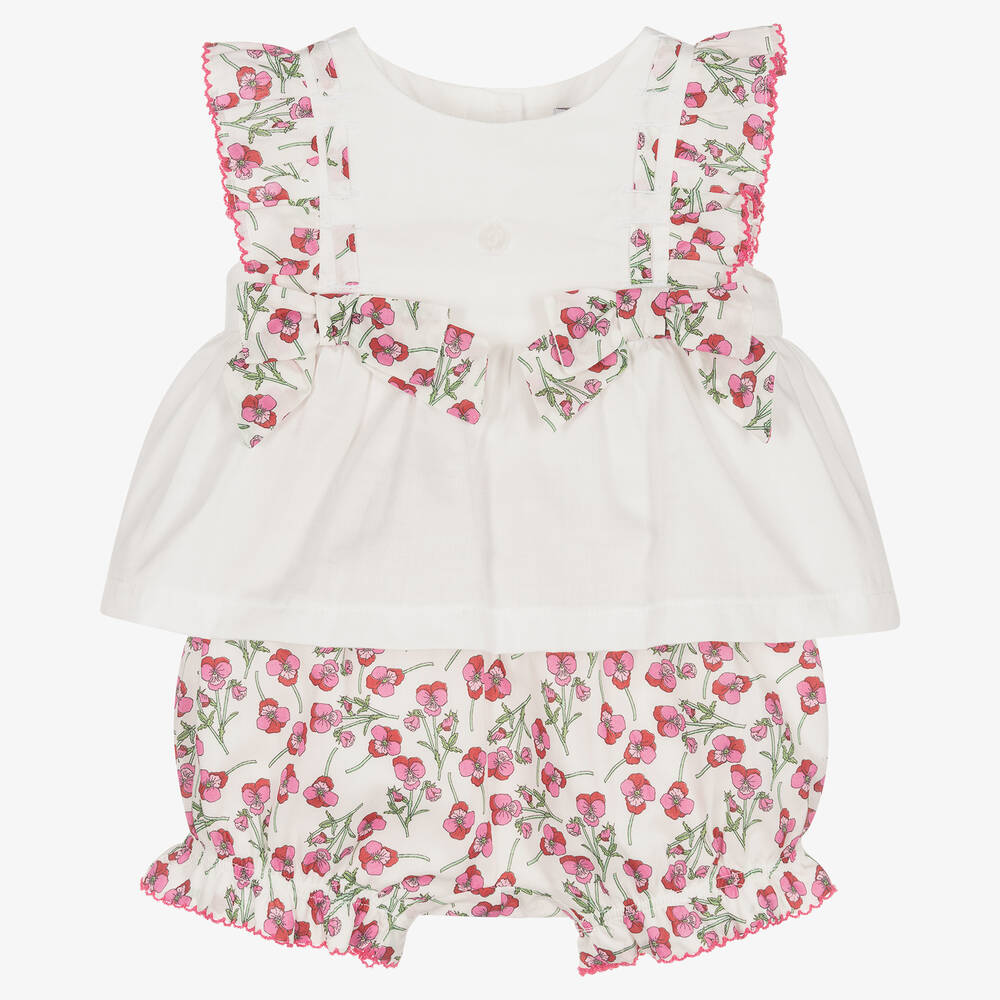 Patachou - Baby Girls Ivory Liberty Shorts Set | Childrensalon