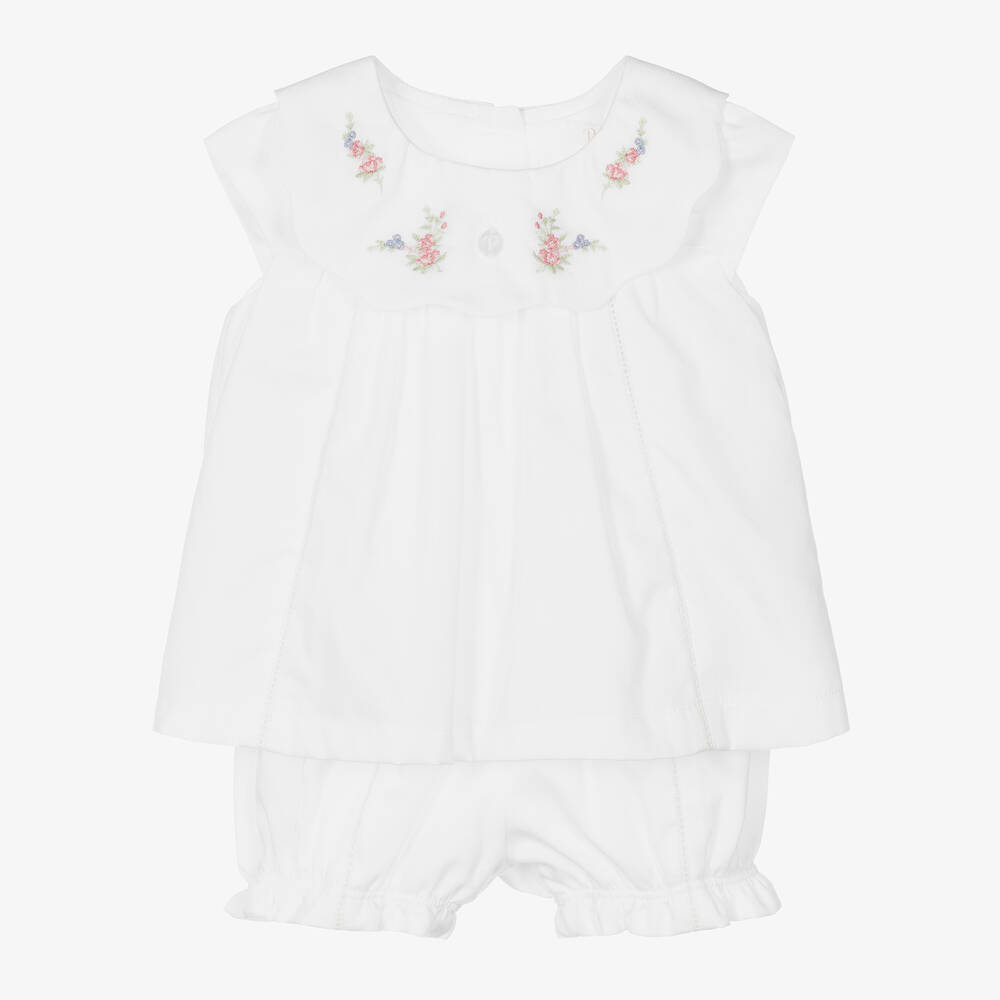 Patachou-Baby Girls Ivory Needlecord Shorts Set | Childrensalon Outlet
