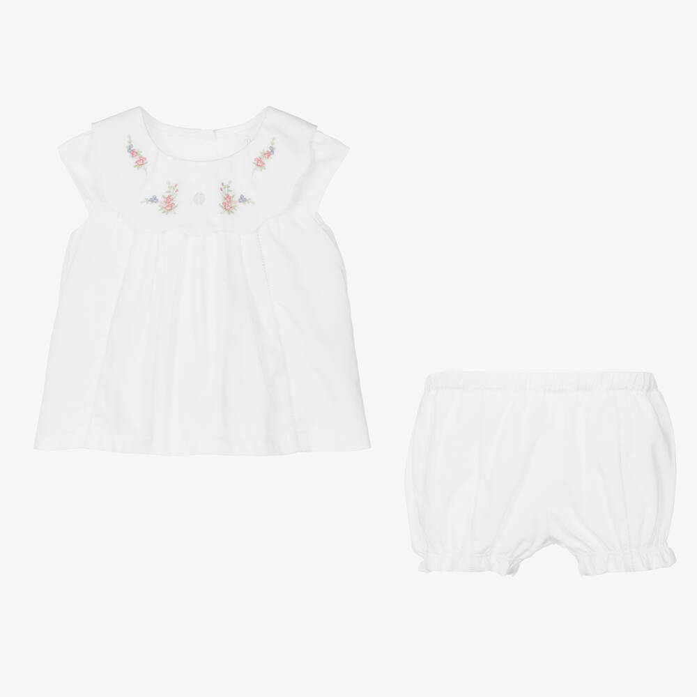 Patachou-Baby Girls Ivory Needlecord Shorts Set | Childrensalon Outlet