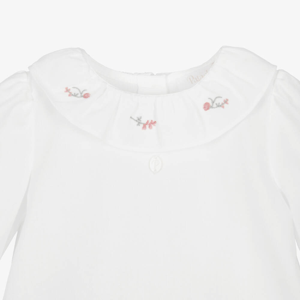 Patachou-Блузка кремовая с цветочным воротником для девочек | Childrensalon Outlet