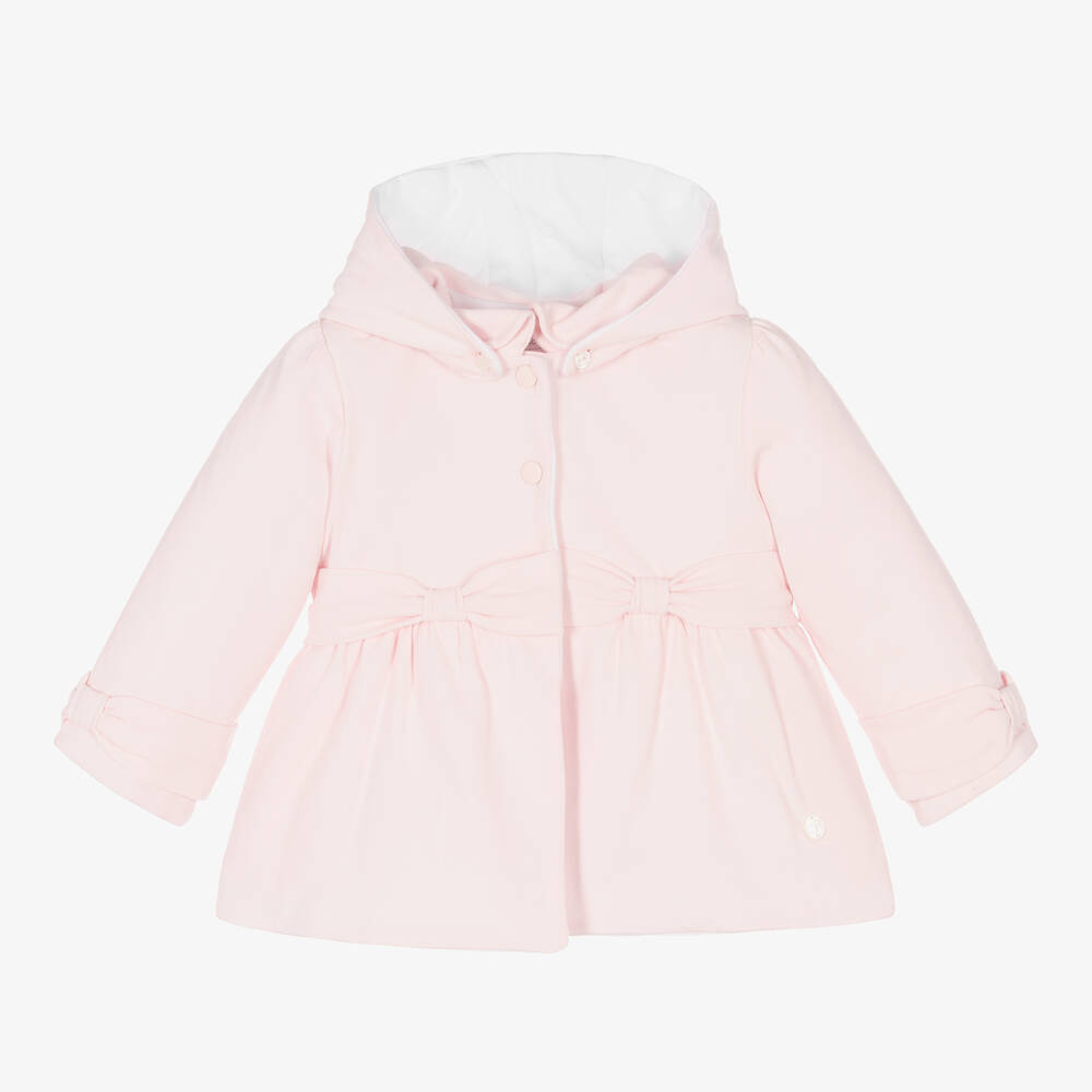 Patachou - Manteau rose pâle en coton bébé | Childrensalon