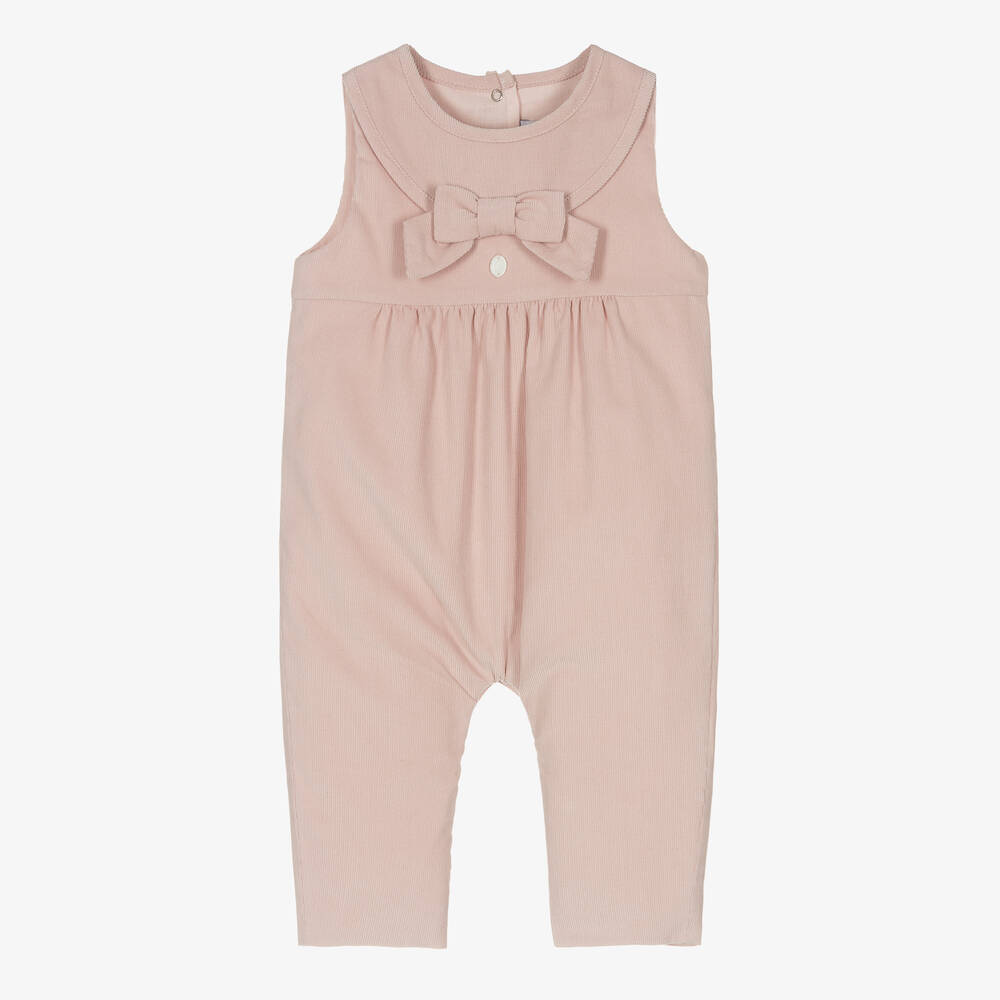 Patachou - Baby Girls Pink Cord Dungarees | Childrensalon