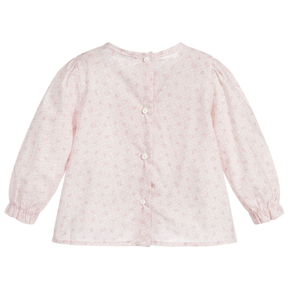 Patachou-Baby Girls Pink Cotton Blouse | Childrensalon Outlet