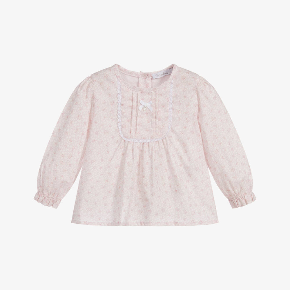 Patachou-Baby Girls Pink Cotton Blouse | Childrensalon Outlet