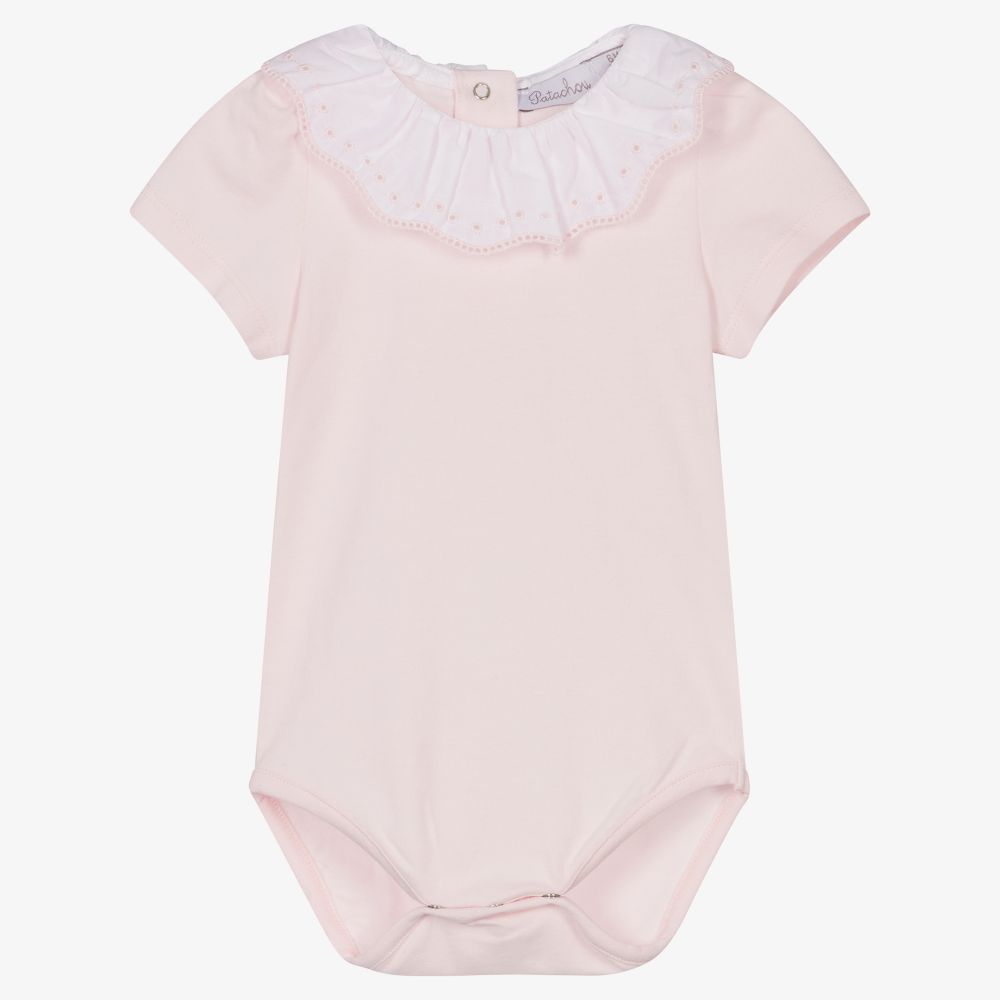 Patachou - Baby Girls Pink Cotton Bodysuit | Childrensalon