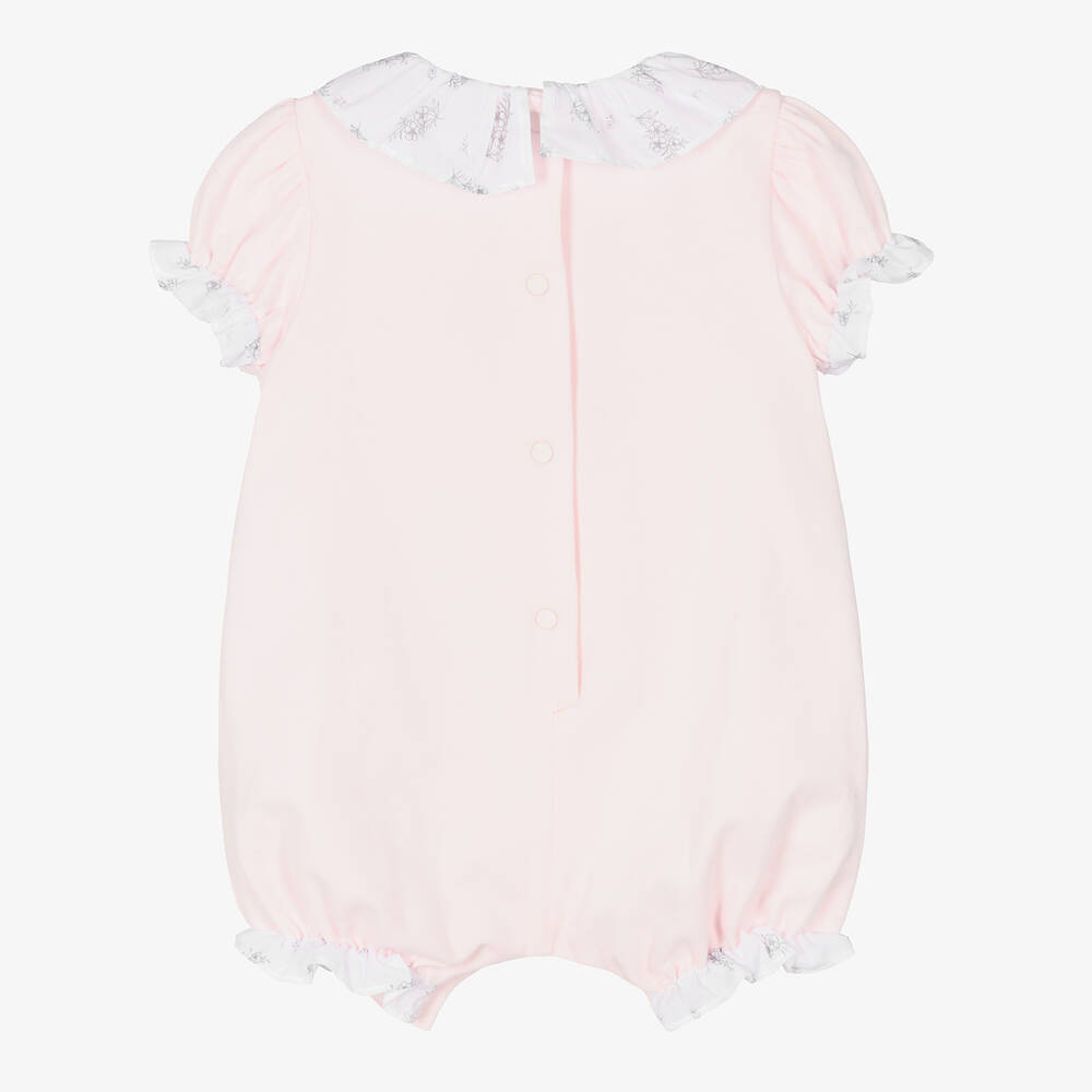 Patachou-Baby Girls Pink Cotton Bow Shortie | Childrensalon Outlet
