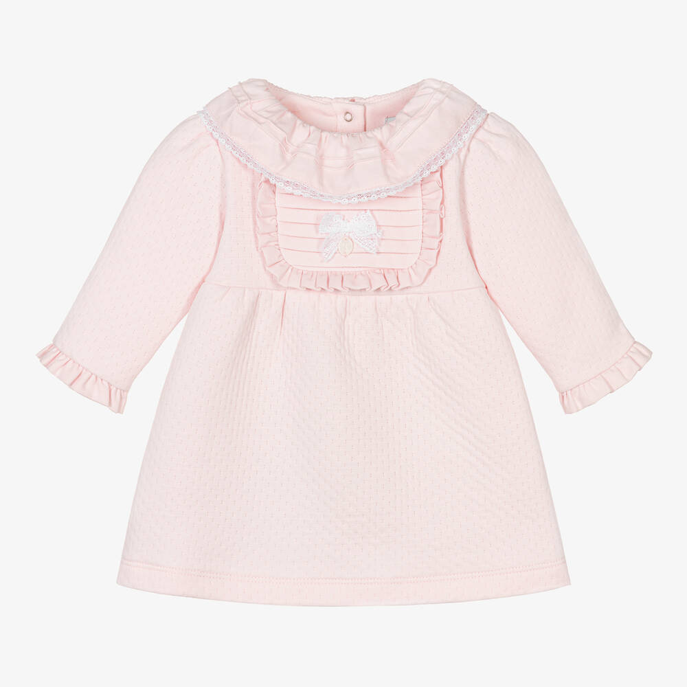 Patachou - Baby Girls Pink Cotton Jersey Dress | Childrensalon