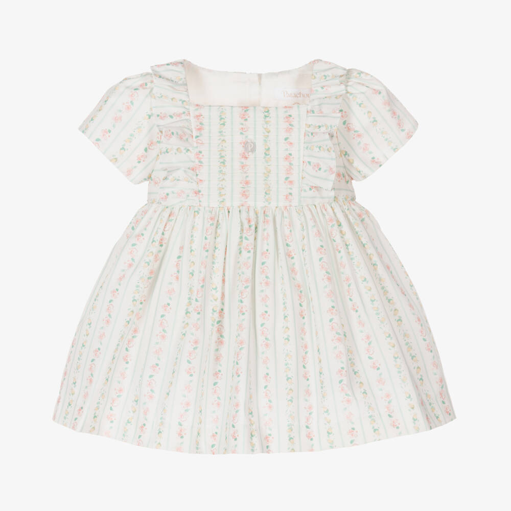 Patachou-Baby Girls Pink Floral Stripe Dress | Childrensalon Outlet