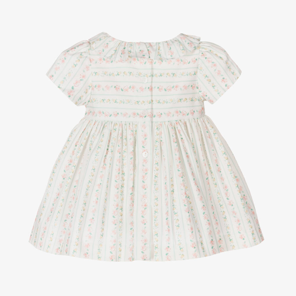 Patachou-Baby Girls Pink Floral Stripe Dress | Childrensalon Outlet