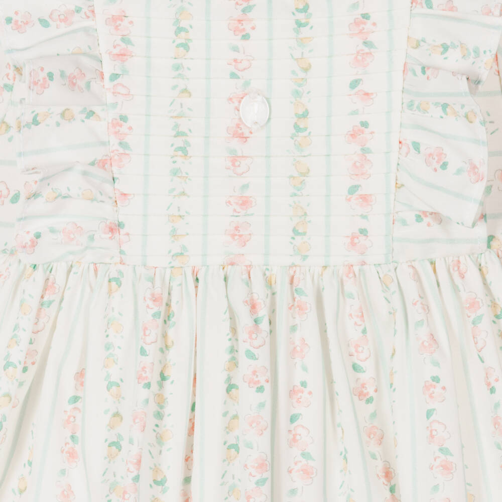 Patachou-Baby Girls Pink Floral Stripe Dress | Childrensalon Outlet