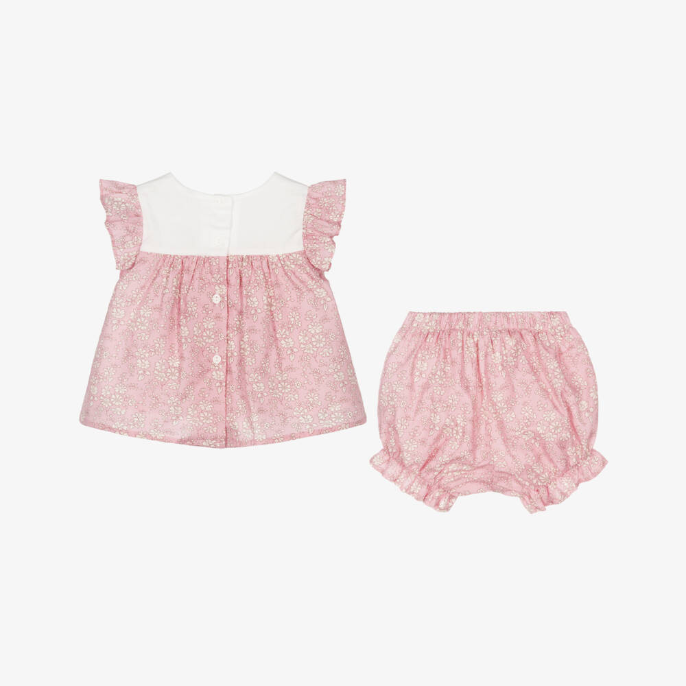 Patachou-Baby Girls Pink Liberty Print Cotton Shorts Set | Childrensalon Outlet