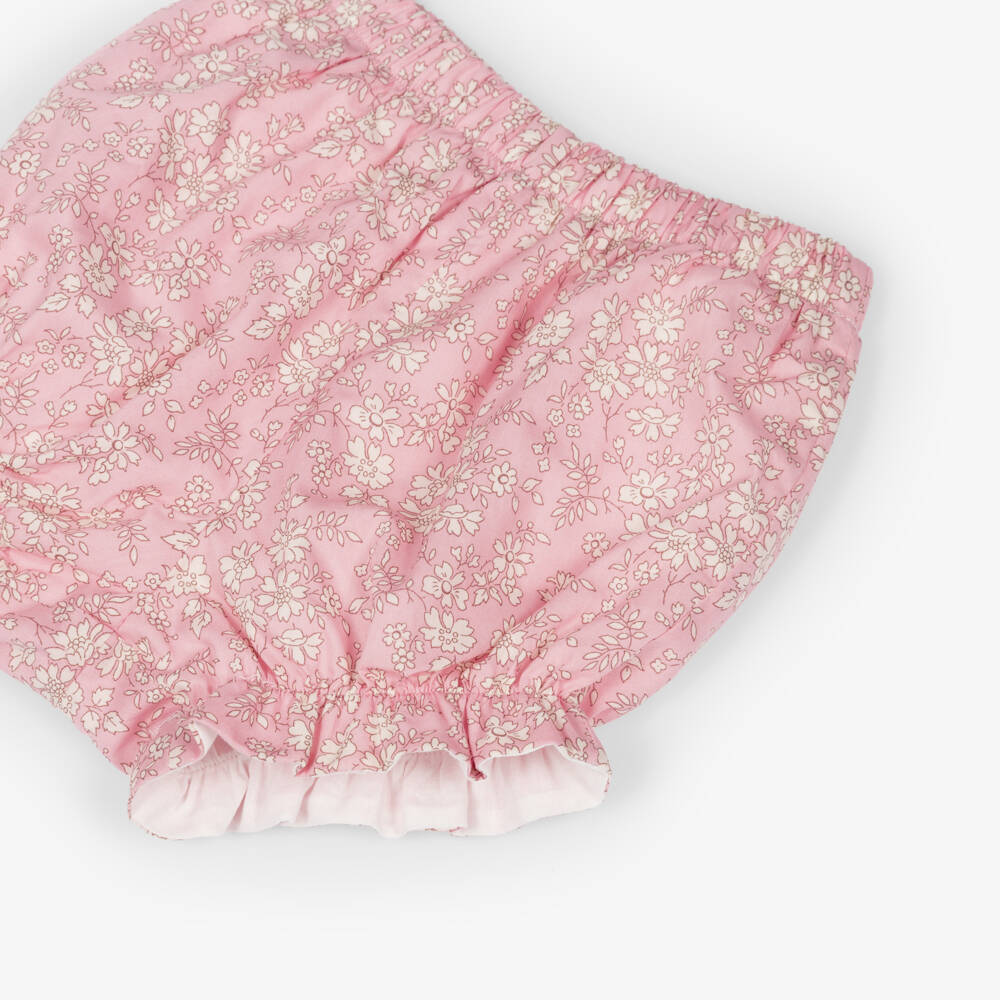 Patachou-Baby Girls Pink Liberty Print Cotton Shorts Set | Childrensalon Outlet