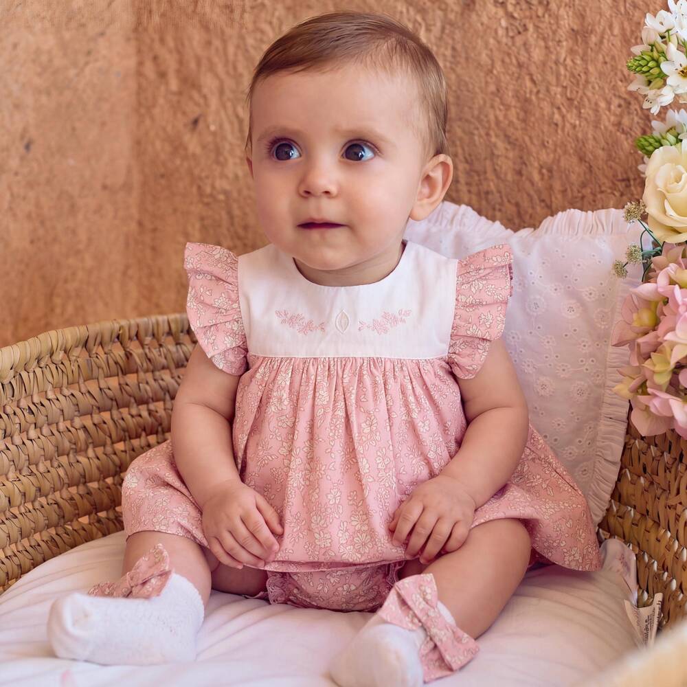 Patachou-Baby Girls Pink Liberty Print Cotton Shorts Set | Childrensalon Outlet