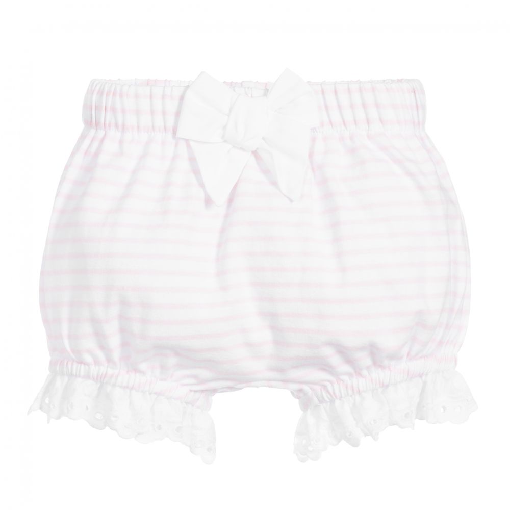 Patachou - Baby Girls Pink & White Shorts | Childrensalon