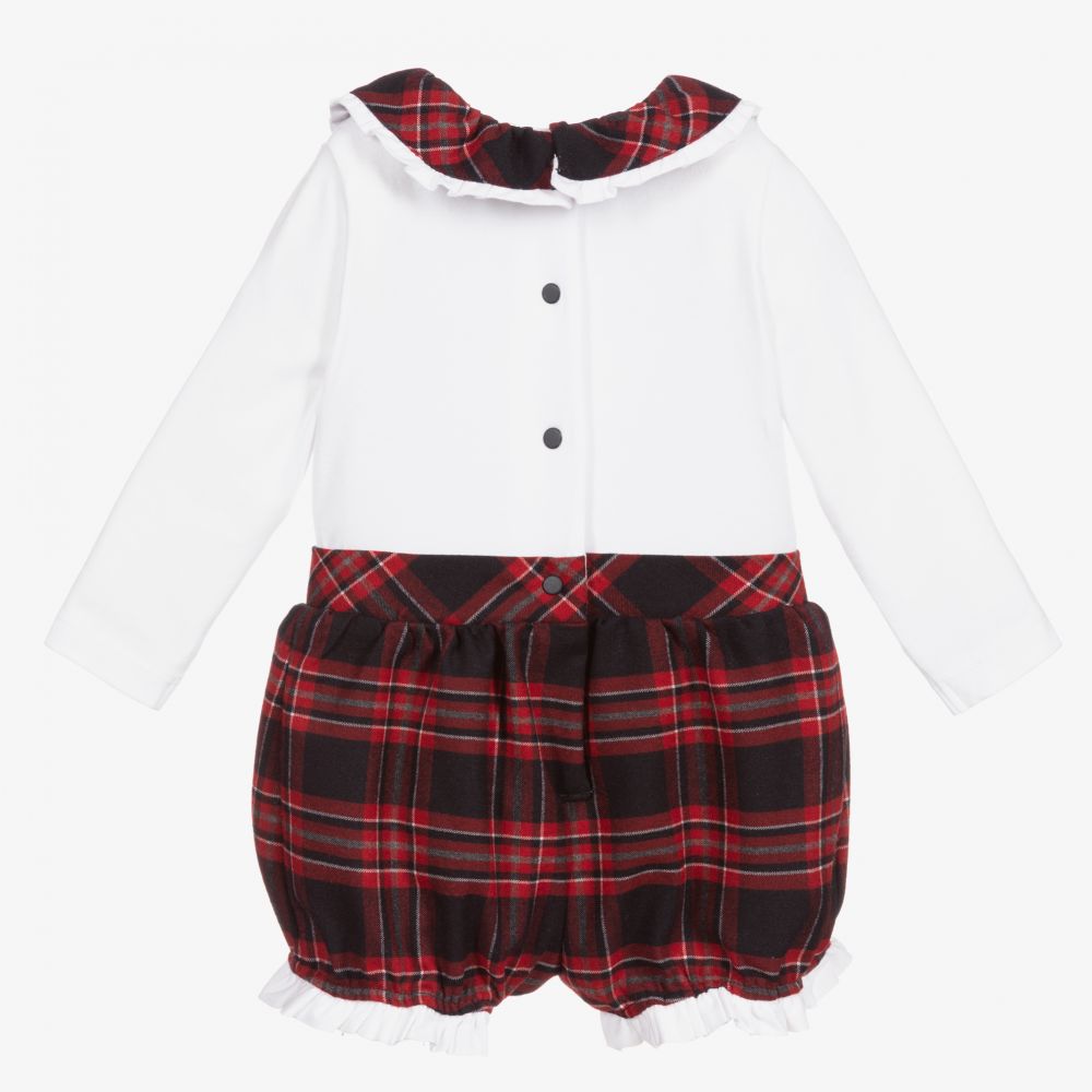 Patachou-Baby Girls Red Tartan Shortie  | Childrensalon Outlet