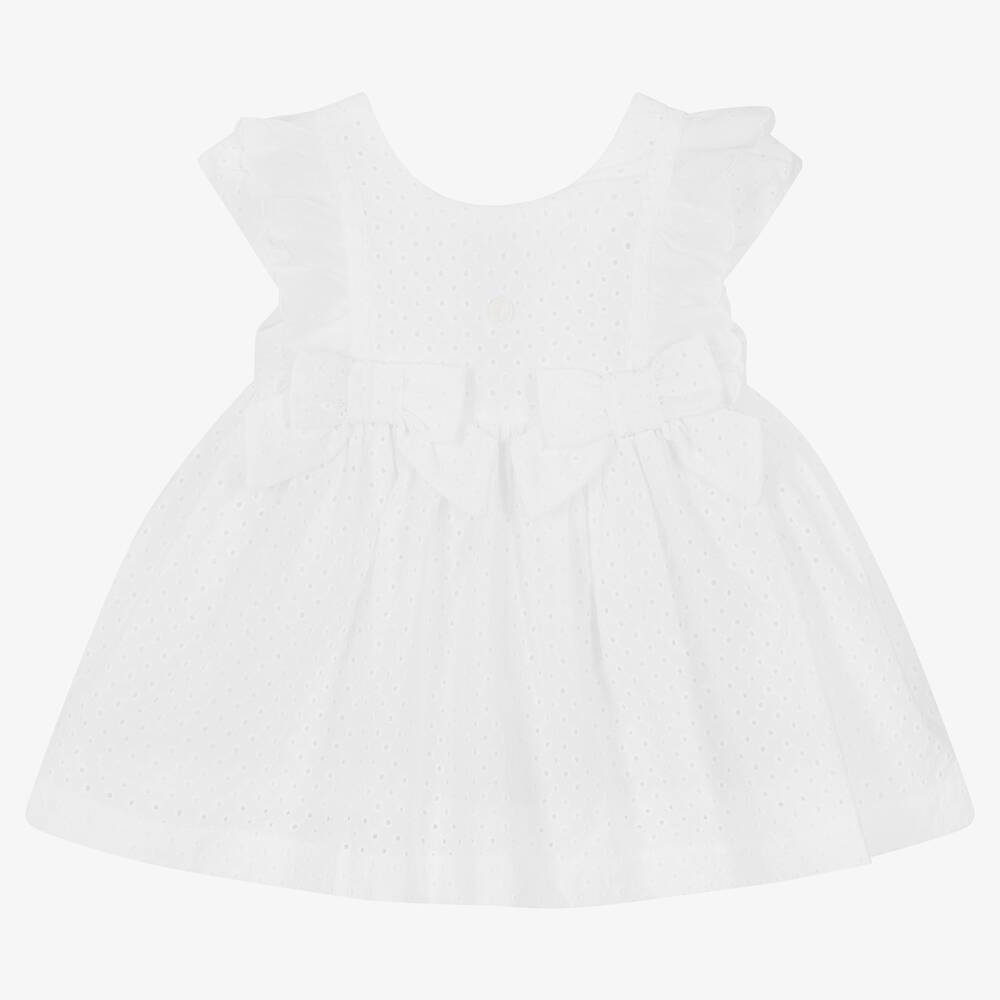 Patachou-Белое платье с вышивкой английской гладью | Childrensalon Outlet