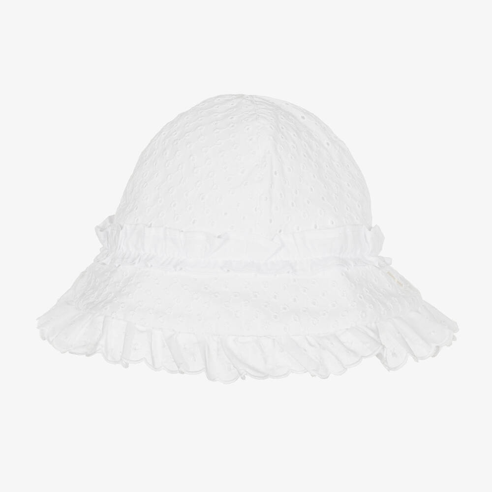 Patachou - Bonnet blanc à broderie anglaise | Childrensalon