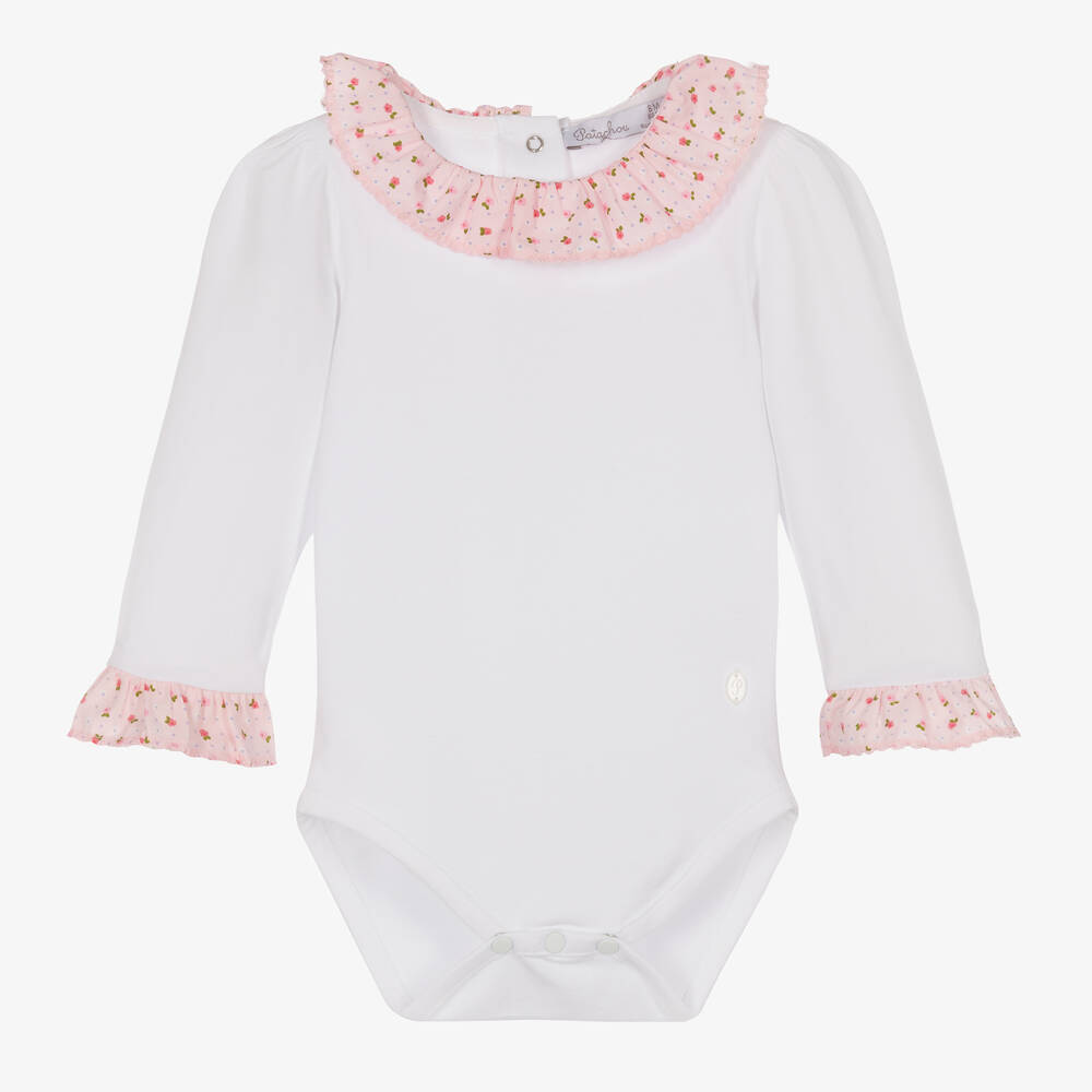 Patachou - Baby Girls White Cotton Bodysuit | Childrensalon