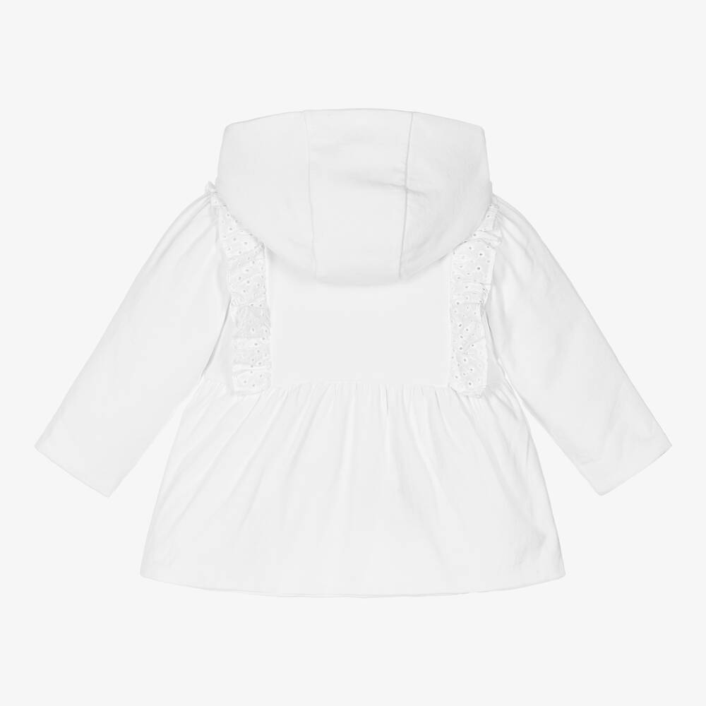 Patachou-Baby Girls White Cotton Coat | Childrensalon Outlet