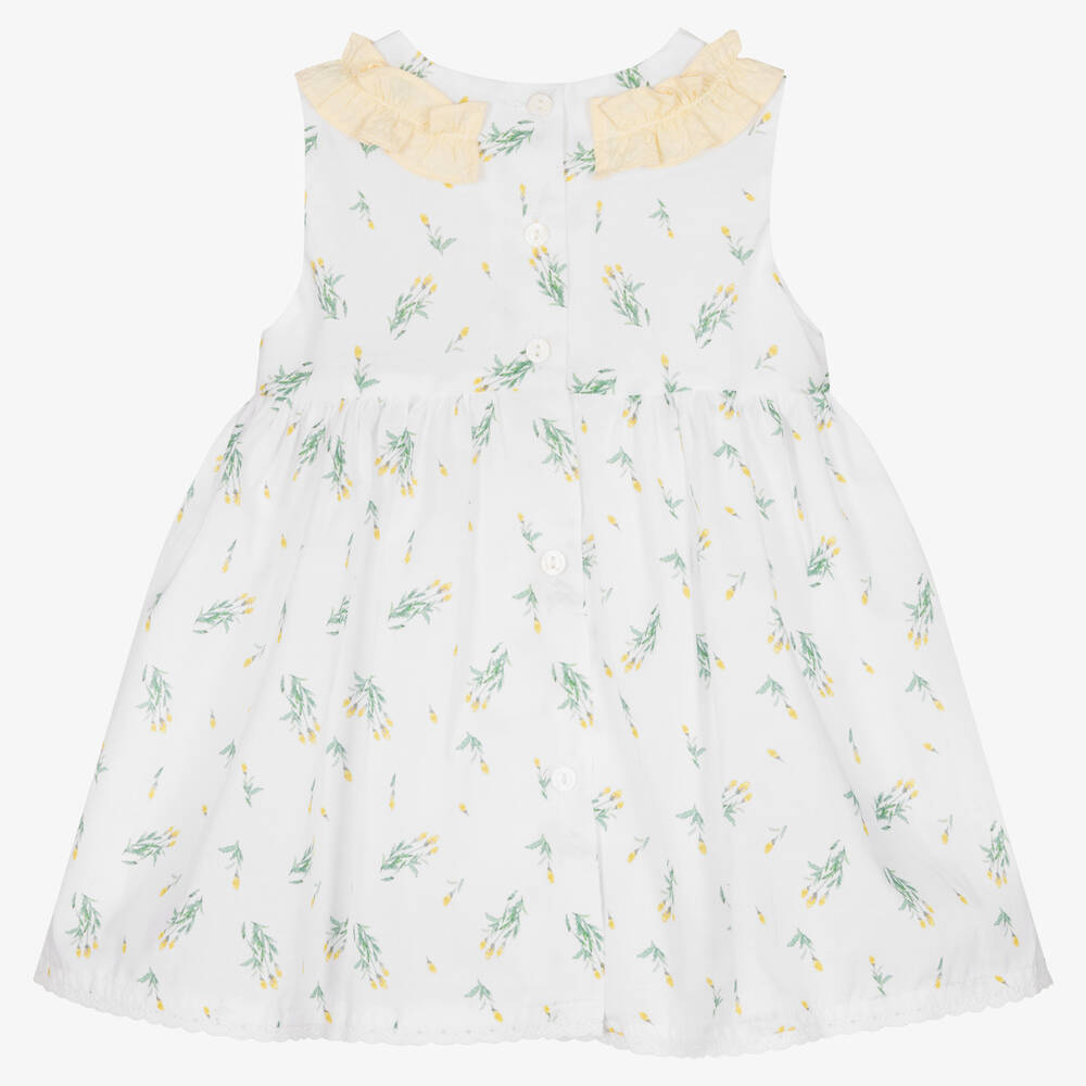 Patachou-Baby Girls White Cotton Dress | Childrensalon Outlet
