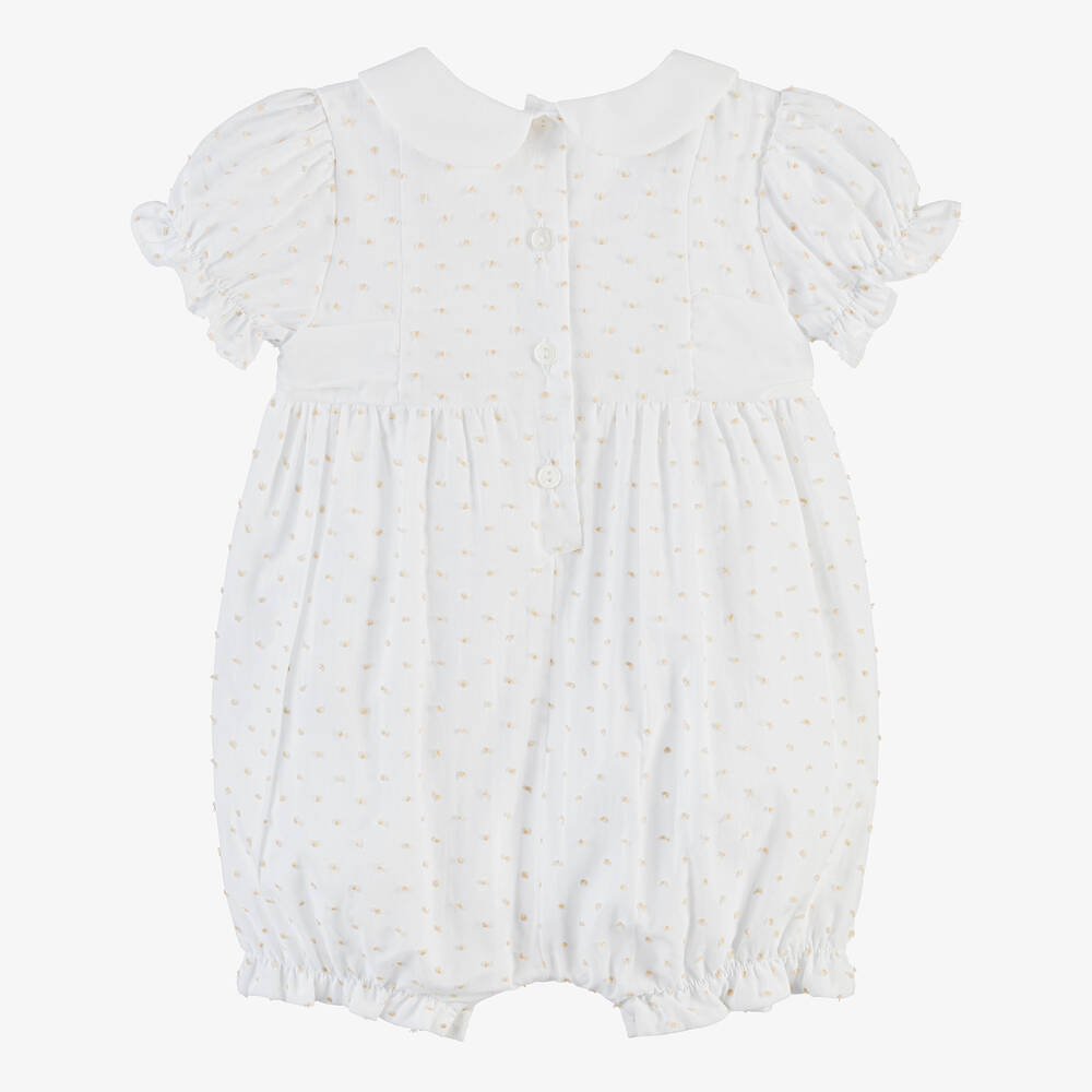 Patachou-تبّان مزيج قطن منقّط لون أبيض وبيج للمولودات | Childrensalon Outlet