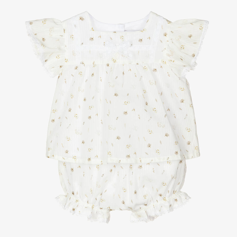 Patachou - Ensemble short blanc bébé fille | Childrensalon