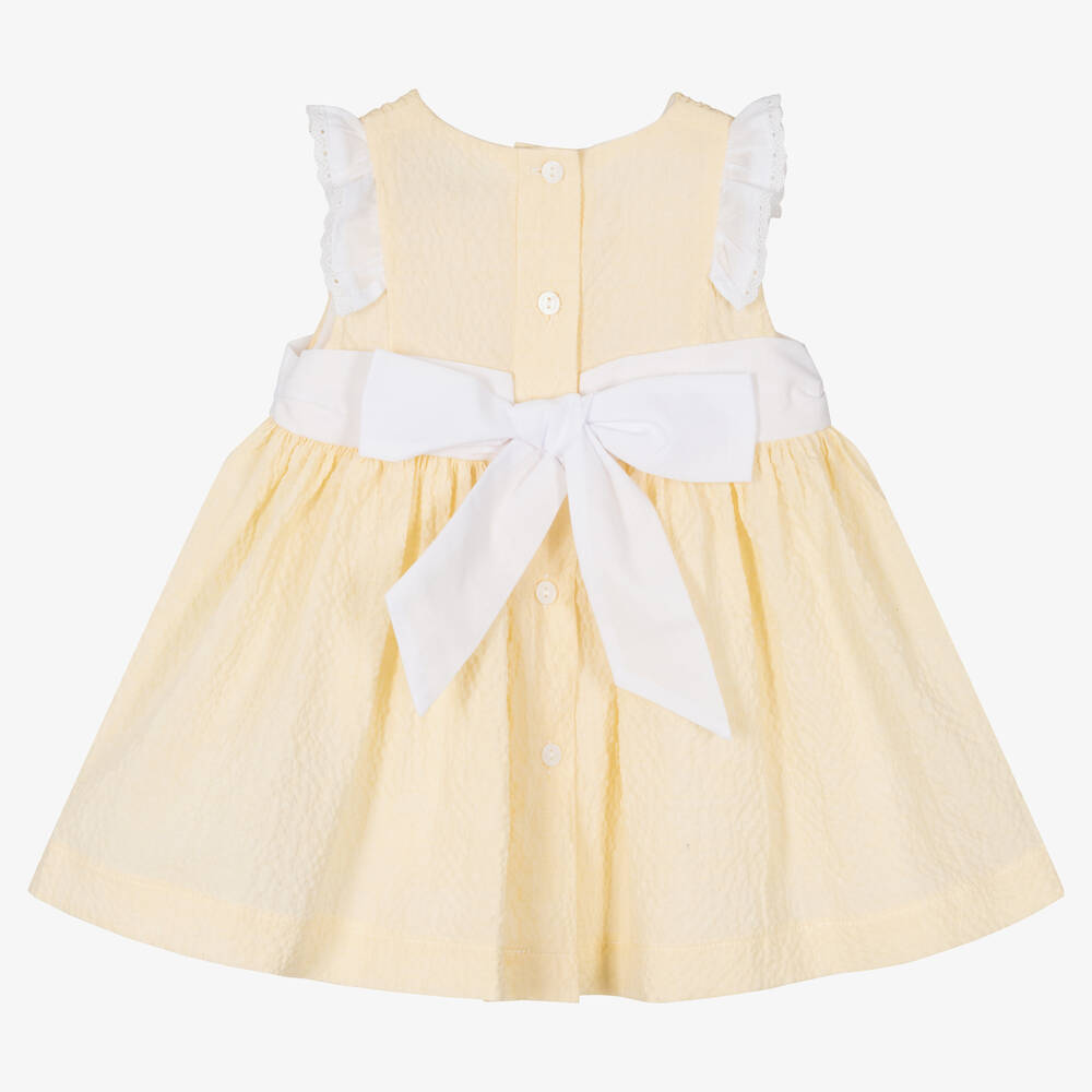 Patachou-Baby Girls Yellow Cotton Dress | Childrensalon Outlet