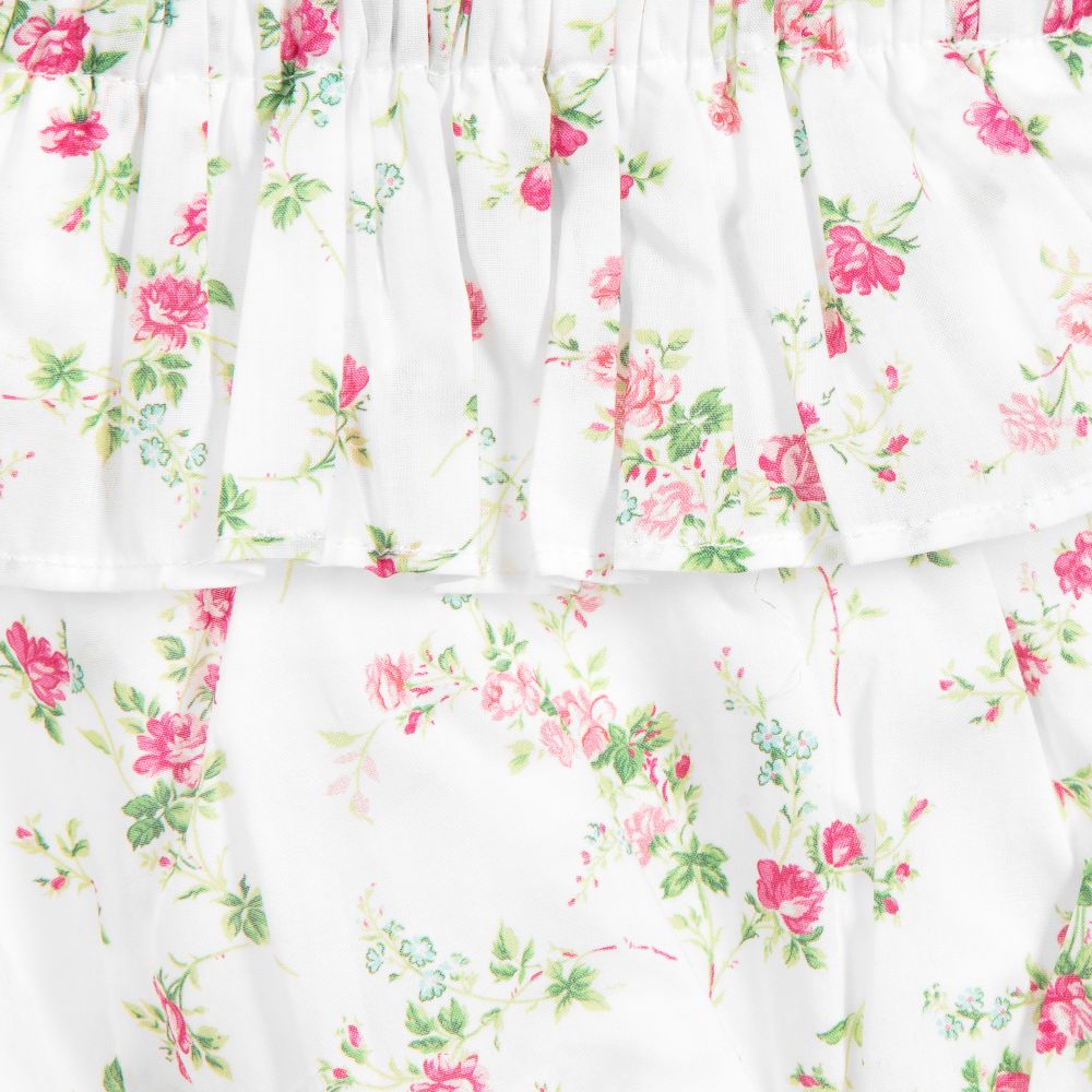 باتاشو-شورت قطن لون أبيض وزهري للمولودات | Childrensalon Outlet