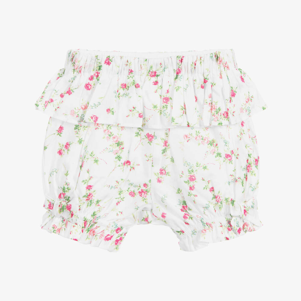 Patachou-شورت قطن لون أبيض وزهري للمولودات | Childrensalon Outlet