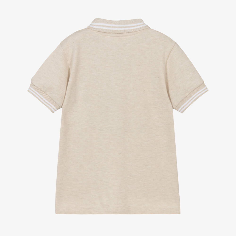 Patachou-Beige Cotton Polo for Boys | Childrensalon Outlet