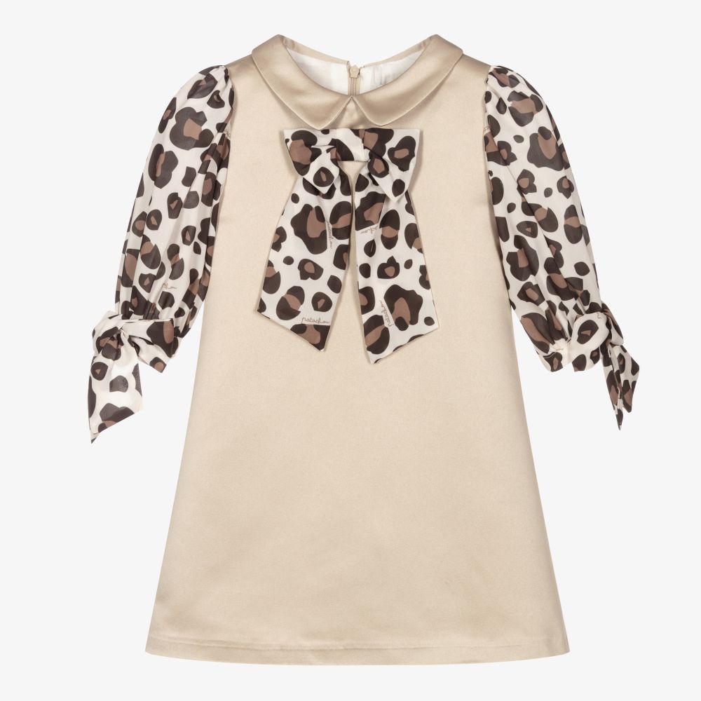 Patachou - Beige & Leopard Print Dress | Childrensalon