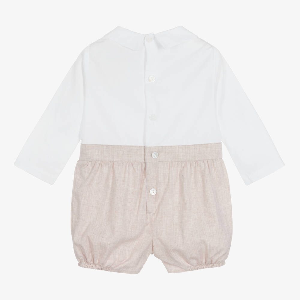 Patachou-Beige & White Baby Shortie | Childrensalon Outlet