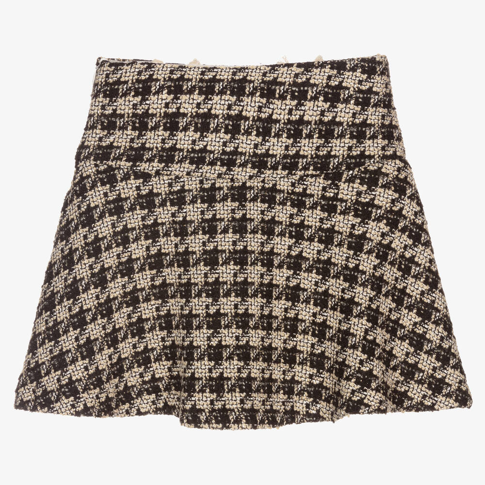 Patachou-Кремово-черная юбка из твида | Childrensalon Outlet
