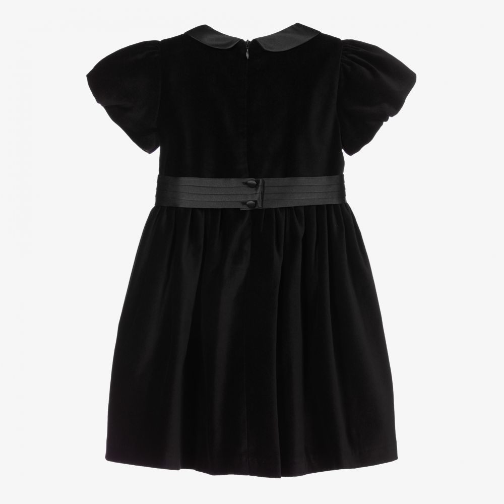 Patachou-Black Velvet Bow Dress | Childrensalon Outlet