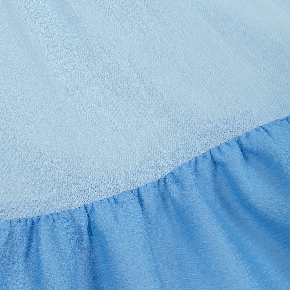 Patachou-Blue Chiffon Bow Dress | Childrensalon Outlet