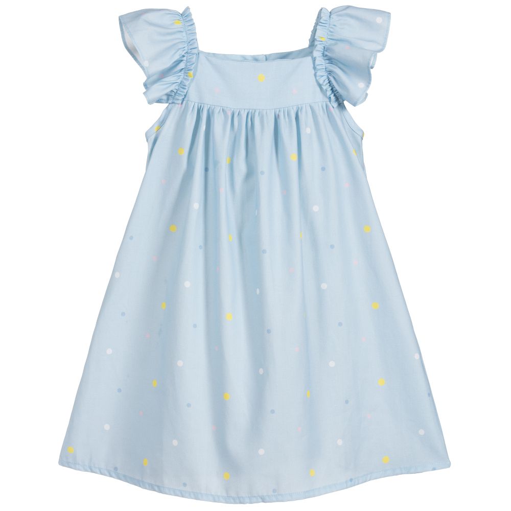 Patachou - Blue Cotton Dress | Childrensalon